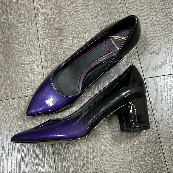 Brian Atwood Ombré Purple Block Heel Patent Pump Size 6 - Picture 10 of 11